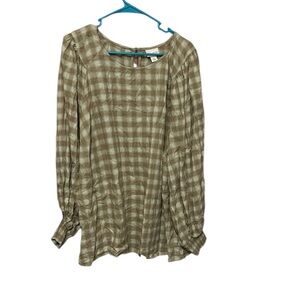 Universal Thread Olive Plaid Blouse
